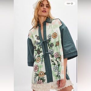We The Free Pressed In Flowers Kimono